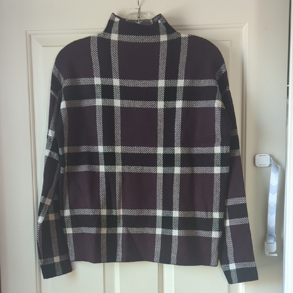 Max Studio Plaid Sweater